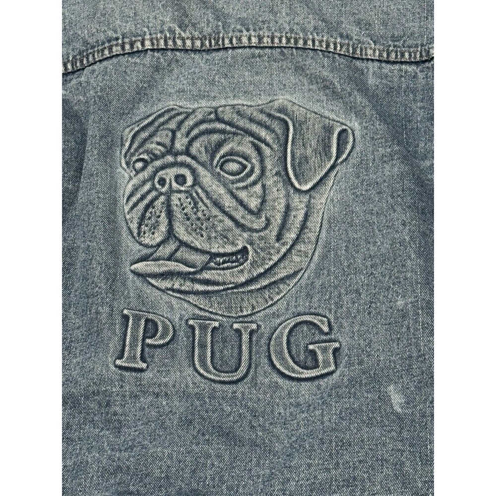 VTG TYCA Denim Jean Jacket PUG Dog Lover Distressed‎ Men’s 3XL